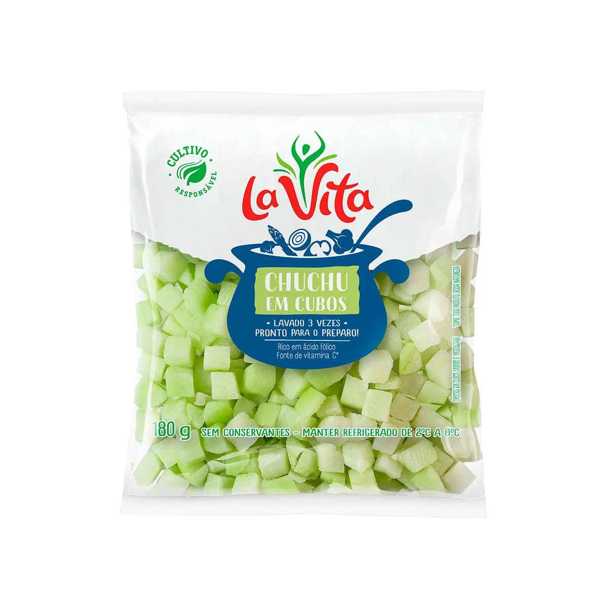 Chuchu em cubos La Vita pronto para preparo