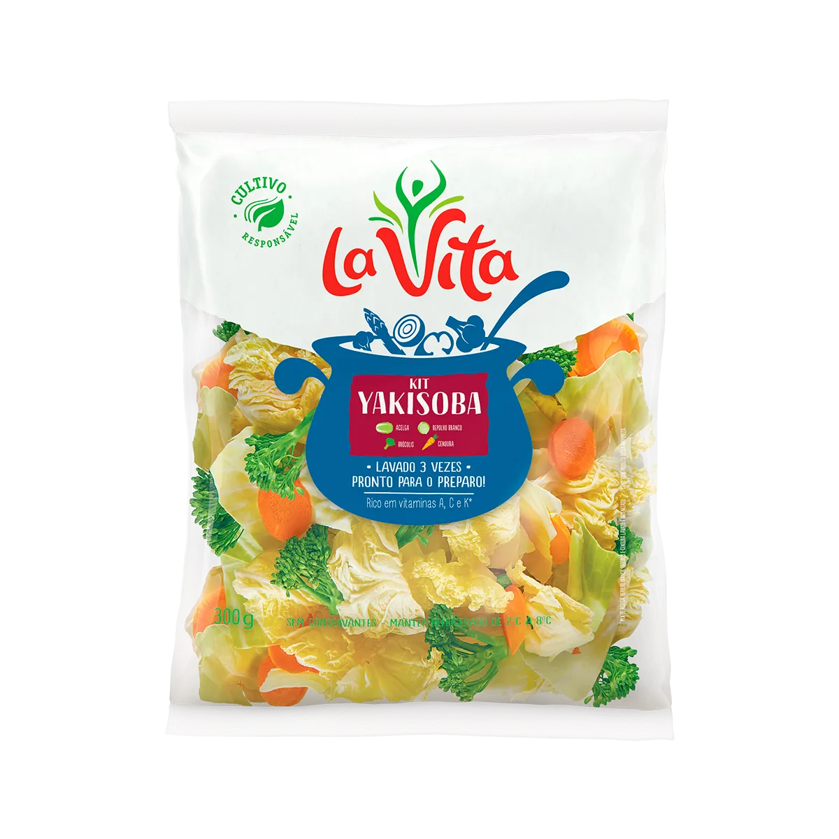 Kit Yakisoba La Vita com legumes lavados 3 vezes prontos para preparo