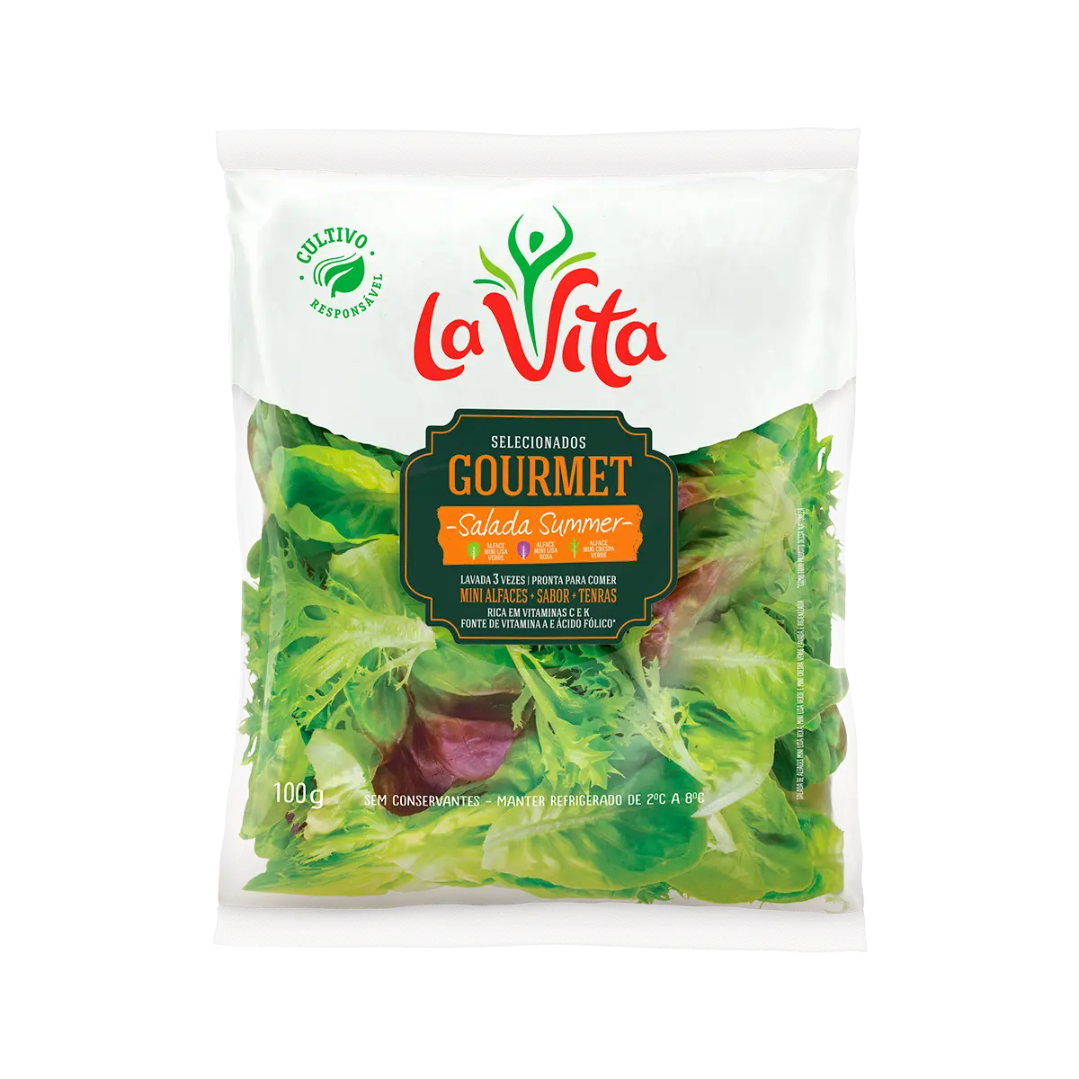 Salada Summer Gourmet La Vita lavada 3 vezes pronta para consumo