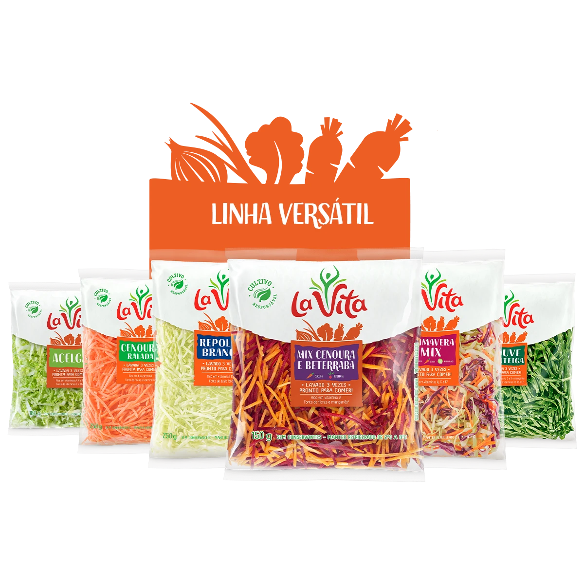 Portfólio Linha Versátil La Vita com mix de vegetais